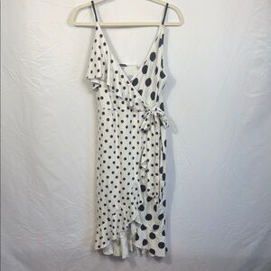 SHEIN Black and White Asymmetrical Polka Dot Dress